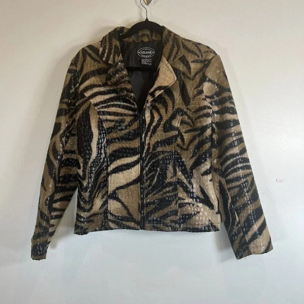 Sheen Tiger Print Jacket in Brown & Black